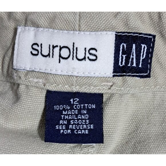 Vintage Y2K Gap Surplus Cargo Skirt Womens Khaki Beige Mini Size 12 Cotton - Picture 2 of 9